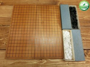 【YI-1158】碁盤 囲碁 折り畳み式 碁石 セット ポータブル ミニ 東京引取可【千円市場】
