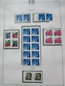 アメリカ切手2000年自由の女神14枚、ブルーベリー33¢×4枚、バラ33¢×4枚、ニューヨーク公立図書館ライオン像×4枚計4種　（未使用） 