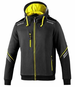 SPARCO（スパルコ） パーカー TECH HOODED FULL ZIP グレーxイエロー XLサイズ