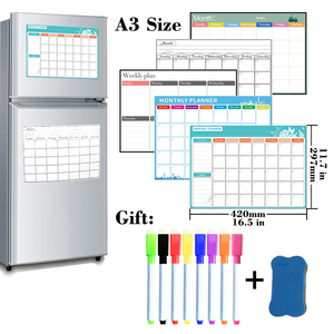 新商品 A3サイズ磁気月間ウィークリープランナーカレンダー カレンダーホワイトボード スケジュール 冷蔵庫ステッカー メッセージボード