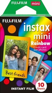 富士フイルム FUJIFILM インスタントカメラ チェキ用フィルム 10枚入 絵柄 (レインボー) INSTAX MI