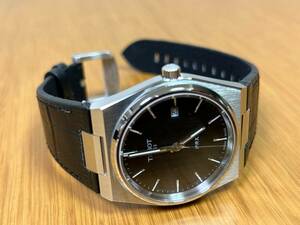 【美品】TISSOT ティソ PRX T137.410.11.051.00 クォーツ　純正レザーベルト　可動品 