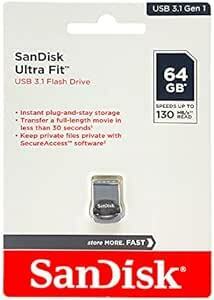 SanDisk ( サンディスク ) 64GB ULTRA Fit USB3.1 フラッシュドライブ ( 読取 最大130MB/s