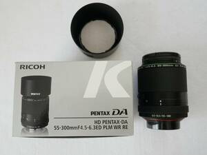 ☆USED☆ 美品 ペンタックス HD PENTAX-DA 55-300mmF4.5-6.3ED PLM WR RE 望遠ズームレンズ 元箱 付属品 Ztaプロテクター付き【送料無料】