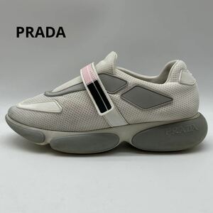 1円 【極上品】 PRADA 【王者の風格】 プラダ クラウドバスト スニーカー シューズ 靴 メンズ メッシュ ロゴ ラバーソール 39 26.0cm相当