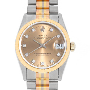 ロレックス デイトジャスト 10Pダイヤ 68279G BIC シャンパン 95番 中古 ボーイズ(ユニセックス) 腕時計