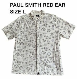 【送料無料】中古 PAUL SMITH RED EAR レッドイアー 半袖 シャツ ボタンダウン 総柄 サイズL