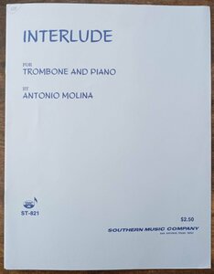 送料無料 トロンボーン楽譜 アントニオ・モリーナ：間奏曲 トロンボーン&ピアノ