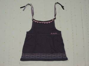☆HUSHUSHの裾刺繍紫のキャミワンピース☆１００センチ