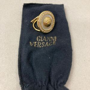 １円〜☆ジャンニ ヴェルサーチ☆スカーフリング☆VERSACE ☆ゴールドカラー☆袋付き☆リング 