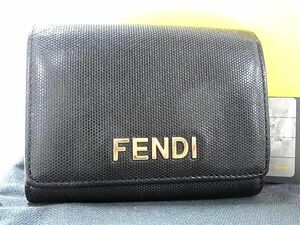 1円 ■美品■ FENDI フェンディ PVC カードケース カード入れ 名刺入れ メンズ レディース ブラック系 AZ3347