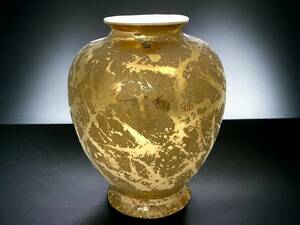 4M3★NARUMI BONE CHINA/ナルミ ボーン チャイナ★ 花瓶 花器 飾壺 ゴールドカラー