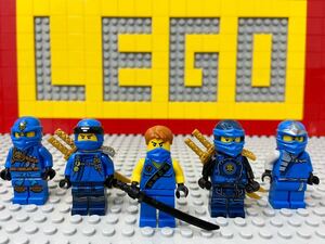 ☆ニンジャゴー☆ レゴ　ミニフィグ　ジェイ　5種類セット　( LEGO 人形 青忍者 侍　B22023