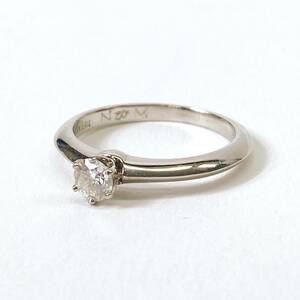 Tiffany&Co./ティファニー ソリティア リング 指輪 8号 ダイヤモンド 0.22ct Pt950 プラチナ アクセサリー レディース 菊MZ