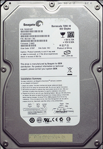 Seagate ST3400820AS 3.5インチ SATA300 400GB 7540回 13272時間