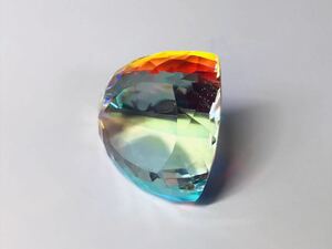 虹色 天然 ミスティックトパーズ 76.60Ct mystic quartz ブラジル産 宝石 ルース 鑑別付き gemustone loose