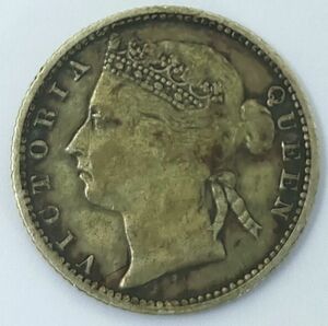 モーリシャス 銀貨 1886年 ヴィクトリア女王 VICTORIA QUEEN 20セント TWENTY CENTS
