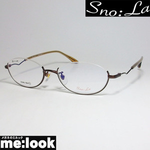Sno:La スノーラ レディース　逆ナイロール 眼鏡 メガネ フレーム SN46-064-1 度付可 マットブラウン