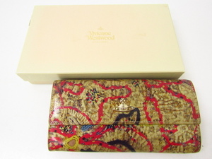 Vivienne Westwood ヴィヴィアンウエストウッド 2つ折り長財布 (小銭入れあり)♪AC21513