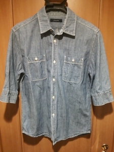 RAGE BLUE　ダンガリー　５分袖ワークシャツ　送料２３０円