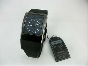 o49u68★AKA 古い腕時計 アルバ クオーツ時計 ブラック 黒 動作あり 在庫品 珍品