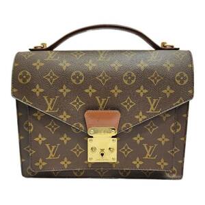 LOUIS VUITTON ルイヴィトン M51185 モノグラム モンソー セカンドバッグ ハンドバッグ ゴールド金具 【中古品】 U2312K11