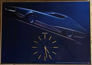 ジャンク レア Nissan Skyline KGC110 Kenmeri Design Sketch ◆ Seiko TA920 Wall Clock ◆ Ken & Mary GT-R 日産 スカイライン ケンメリ