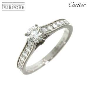 カルティエ Cartier ソリテール ダイヤ 0.36ct G/VS2/3EX #47 リング Pt プラチナ 指輪 Solitaire Ring【証明書・鑑別書付き】 90226652