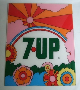 VINTAGE 当時物 7UP セブンアップ 看板 サイン 中古品 ビンテージ ピーターマックス サイケ ヒッピー スペースエイジ 60s 70s