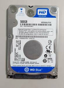KN1165 WesternDigital HDD 2.5inch WD5000LPVX 500GB 使用時間：597時間