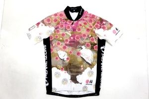 PEARL IZUMI パールイズミ 半袖サイクルジャージ 桜と鶴 真珠泉 Lサイズ ホワイト系 