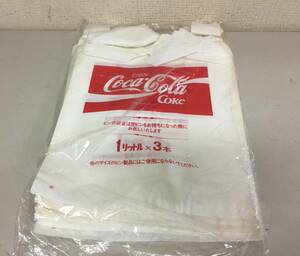 Coca-Cola コカ・コーラ　手提げ　ビニール袋　100枚セット　未使用　1リットルｘ3本　当時物　昭和レトロ　　　　A7.1