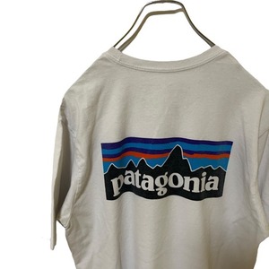 R6 パタゴニア　M アメリカ古着　メキシコ製　バックプリント　リサイクルコットン　ポリ混　半袖　Tシャツ　ホワイト　 patagonia　メンズ