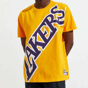 新品ミッチェル&ネスMitchell&Ness Big Face Series Los Angeles Lakers Large Logo Printing TシャツNBAレイカーズ八村レブロンXL★N2355
