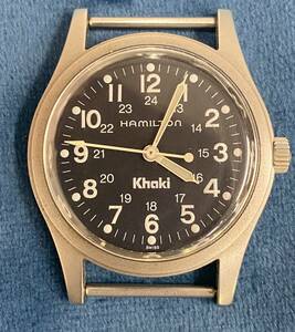 17767　HAMILTON ハミルトン 腕時計 メンズ KHAKI　カーキ　黒文字盤　手巻き　稼働品　9415A 
