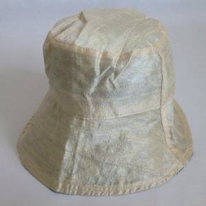 シルクの帽子 メトロハット クリーム 花柄 54cm【新品】amatak カンボジア製
