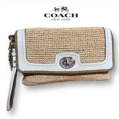 【匿名発送・送料無料】COACH ストローバッグ クラッチバッグ ハンドバッグ