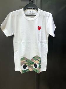 COMME des GARCONS PLAY Tシャツ　白×迷彩ハート　Lサイズ(レディース) AZ-T243