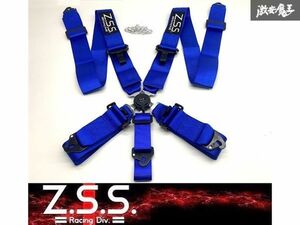 ☆Z.S.S. Racing Harness 5点式 3インチ シートベルト レーシングハーネス ブルー 青 カムロック 汎用 新品 即納 在庫有り ZSS -6