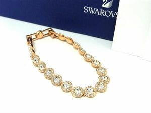 1円 ■極美品■ SWAROVSKI スワロフスキー ラインストーン ブレスレット アクセサリー レディース ゴールド系×シルバー系 BJ2307