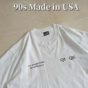 90s USA製 メッセージ　Tシャツ　企業　シングルステッチ　XL　両面プリント　アート　メッセージ