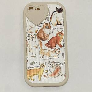 新品 iphoneケース 7/8/SE2.3用　猫のキャラクター おしゃれなイラスト タッチ 綺麗 かわいい 動物 アニマル 絵画風 綺麗　カントリー調