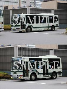 D【バス写真】Ｌ版２枚　京都市交通局　エアロミディ　京都駅　