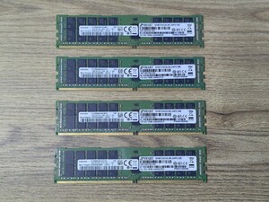 128GB Samsung PC4-2400T ECC RDIMM Registered REG DDR4 32GB 4枚セット サーバー ワークステーション 自作PC メモリ 動作確認済み