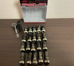 KYO-EI KICS レーシングナット 軽量クロモリナット Racing Composite R40 M12 P1.25 HEX17 テーパー 20pcs ブラック