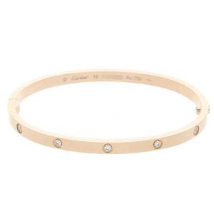 カルティエ Cartier LOVE BRACELET PAVE DIAMONDS SM サイズ:16 K18PG フルダイヤ スモールブレスレット 中古 SS13