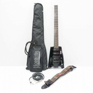 #aue ホーナー HOHNER G3T スタインバーガー エレキギター ヘッドレスギター 黒 5弦無 専用ケース付き [843279]*