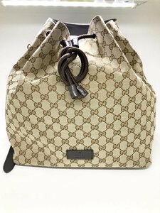 ◆◆【GUCCI】グッチ バッグ 巾着 リュックサック バックパック GGキャンバス ベージュ ブラウン 449175 oi ◆◆