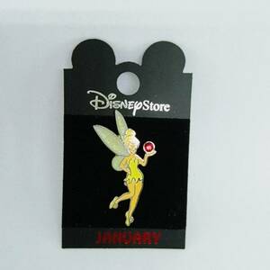 ♪ ディズニーストア ジャパン ピンバッジ ティンカーベル バースストーン 1月 Birthstone Tinker Bell January 2002年 新品 未使用 ピン