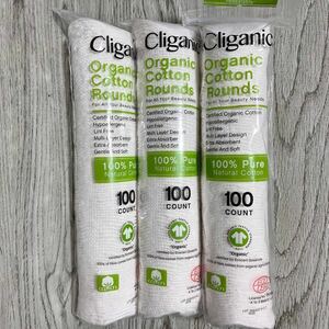 【3個セット】Cliganic クリガニック 円形オーガニックコットン　300枚